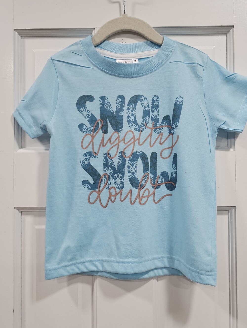 Handmade Toddler Snow Diggity Snow Doubt Christmas Graphic T-Shirt Size 3T